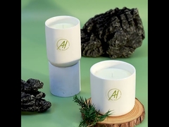 400 グラム無料サンプルホワイトメタル蓋セラミックジャー香りキャンドル 10*10 センチメートル