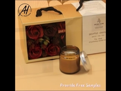 ユーカリの天然ワックスブラウンボトルキャンドルセット（コルク蓋付き）