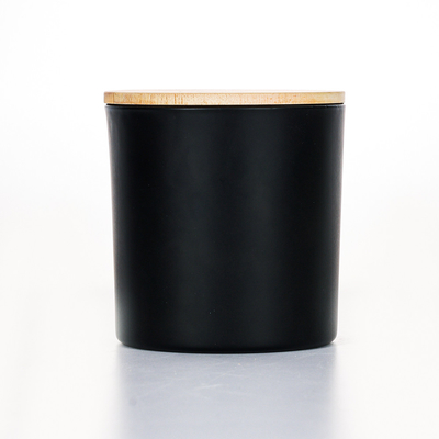 黒い木のふたのガラス瓶の香料入りの蝋燭420g 10*10cm