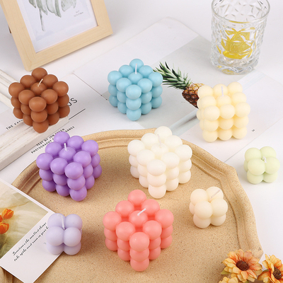 AROMA HOME キューブ ボール型 マカロン カラー 香り付き 結婚式用キャンドル