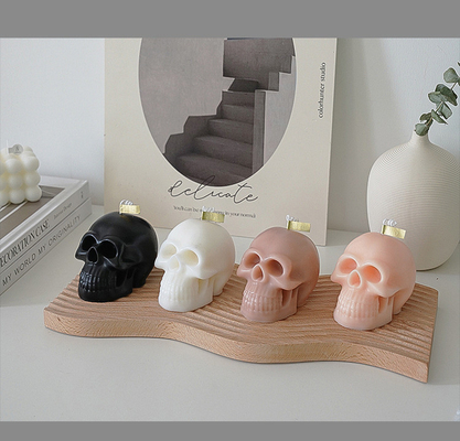 標準的な工場直売のクリスマスのハロウィンのピンクの黒裸の白いかぎつけられたSkulledでハロウィンのギフトのための蝋燭を形づけなさい