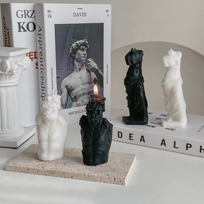 香りの家のロマンチックな愛香料入りの蝋燭のデイヴィッド金星Laocoonの人体の彫刻の大豆のワックスは蝋燭の誕生日プレゼントをかぎつけた