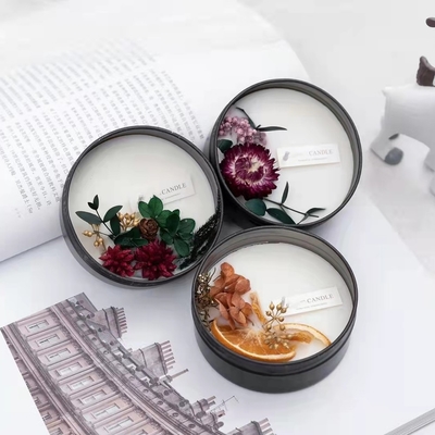 大豆のワックスは商標の結婚式のためのポプリが付いている香料入りの錫の蝋燭を溶かす