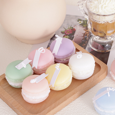 商標のフルーツの香りの浴室のための小型大豆のワックスのMacaronのハンドメイドの蝋燭