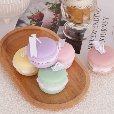 商標のフルーツの香りの浴室のための小型大豆のワックスのMacaronのハンドメイドの蝋燭