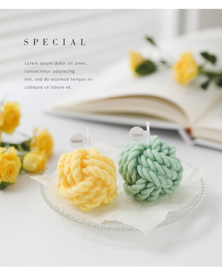 点のDiyのハンドメイドのアロマセラピーは小さい毛織の蝋燭球形の芸術の蝋燭にまいはだを詰める