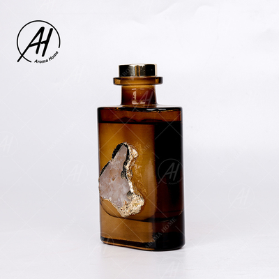 こはく色の灰色のガラス ビンの水晶芳香の家のための無煙Reedの拡散器180ML