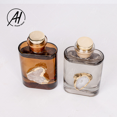 こはく色の灰色のガラス ビンの水晶芳香の家のための無煙Reedの拡散器180ML