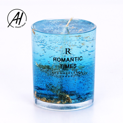 ガラス瓶の水晶ゲルの花のゼリーのワックスは蝋燭のロマンチックなハンドメイドをかぎつけた