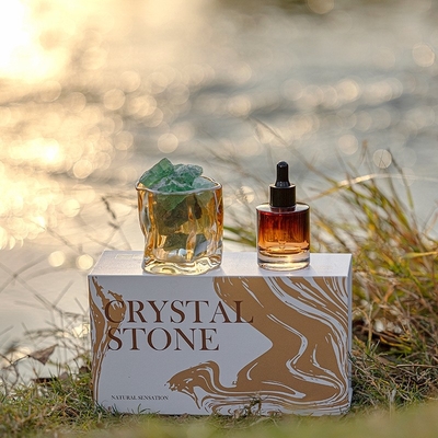 グラスボトル 30ml 260g 水晶香りのろうそく ギフトセット ルックスリームディフューザー
