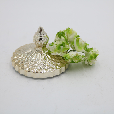 香りの家の金はふたによって贅沢な織り目加工のガラス蝋燭の習慣をめっきした