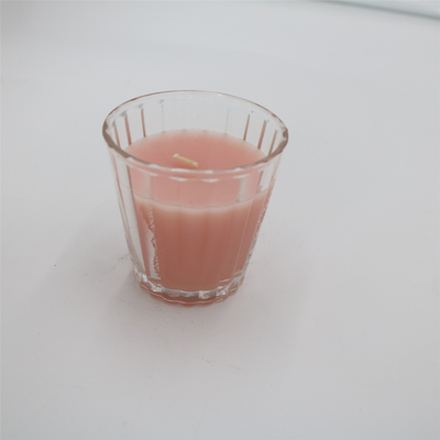 家の芳香のためのODM 4ozの自然なピンクのガラス瓶の香料入りの蝋燭