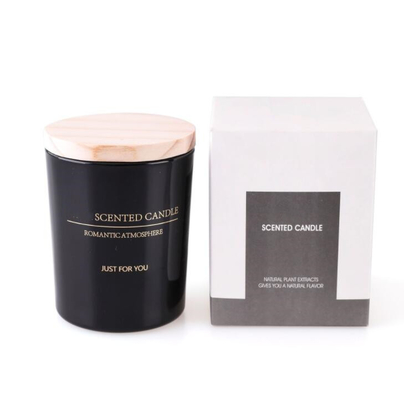 EN15493黒の木のふたが付いている白いアロマセラピーの大豆の香りの家の蝋燭5Oz