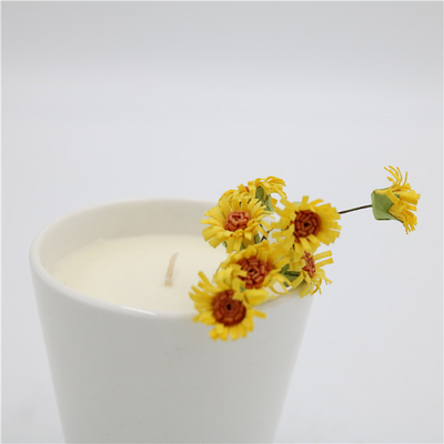 香りの家のティー カップの陶磁器の大豆の蝋燭は無光沢の白い7ozをかぎつけた